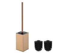 BGL Rose Gold Toilet Brush with Square 304 Stainless Steel Freestanding Holder, Hygienic Drip Tray Base, Rust-Resistant for Bathroom or Hotel