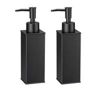 BGL Soap Dispensers 2 Pack, 304 Stainless Steel Standing Liquid Dispenser, Square Pump Bottles for Bathroom & Kitchen Decor, Black