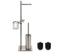 BGL Stainless Steel Toilet Paper Holder with Toilet brush,Brush Nickel Color Heavy Base, Including Basket for Toilet Using