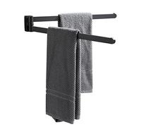 BGL Swivel Towel Rack Black Swivel Towel bar Movable Double Towel Rails Matt Rubber Black Bathroom Accessories