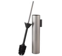BGL Toilet Brush and Holder Set Brushed Nickel Wall Mounted for Bathroom Round Design