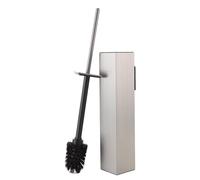 BGL Toilet Brush and Holder Set Brushed Nickel Wall Mounted for Bathroom Square Design