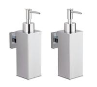 BGL Wall Mounted Soap Dispensers 2 Pack, 304 Stainless Steel Liquid Hand Wash Dispensers for Bathroom & Kitchen, Chrome