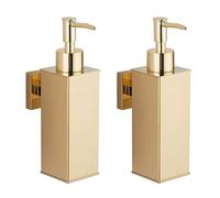 BGL Wall Mounted Soap Dispensers 2 Pack, 304 Stainless Steel Liquid Hand Wash Dispensers for Bathroom & Kitchen, Gold