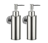 BGL Wall-Mounted Soap Dispensers 2 Pack, 304 Stainless Steel Round Liquid Dispenser for Kitchen & Bathroom, Chrome