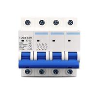 BGMCSFerG 4P AC MCB TOB1-63 C type 230/400V~ 50HZ/60HZ Mini Circuit breaker 3A 6A 10A 16A 20A 25A 32A 40A 50A 63A