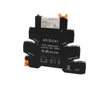 BGMCSFerG Din Rail Slim Relay Module 41F-1Z-C4-1 Integrated PCB with Relay Holder 12V 24V ACDC 220V Socket 6.2mm