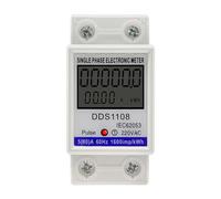 BGMCSFerG LCD Digital Display Power Consumption Meter Single Phase Energy Watt Wattmeter KWh 230V AC 50Hz 60A Electric Din Rail