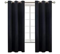 BGment Black Blackout Curtains for Bedroom - Grommet Thermal Insulated Room Darkening Curtains for Living Room, Set of 2 Panels, 42 x 63 Inch
