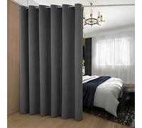 BGment Blackout Curtain for Sliding Glass Door with Grommets Thermal Insulated for Living Room 8.3ft W x 7ft L Dark Grey