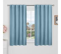 BGment Blackout Curtains 48 Inches Long for Windows - 38 x 48 inch Curtains Rod Pocket and Back Tab Thermal Insulated Room Darkening Curtains for Kitchen/Cafe Room, 2 Window Panels, Greyish Blue