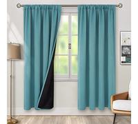 BGment Blackout Curtains 84 Inch Length 2 Panels Set for Bedroom, 100% Room Darkening Thermal Insulated Dark Curtains for Living Room Soundproof Window Curtains, 52 Inch Wide, Sea Teal