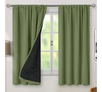 BGment Blackout Curtains for Bedroom 63 Inch Length, Thermal Insulated Full Room Darkening Noise Cancelling Window Curtains Drapes with Rod Pocket, 2 Panels, Each Panel 52 Inch Wide, Grass Green