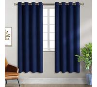 BGment Blackout Curtains for Bedroom - Grommet Thermal Insulated Room Darkening Curtains for Living Room, Set of 2 Panels, Each 46 x 72 Inch, Navy Blue