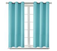 BGment Blackout Curtains - Grommet Thermal Insulated Room Darkening Bedroom and Living Room Curtains, Set of 2 Panels (38 x 45 Inch, Aqua)