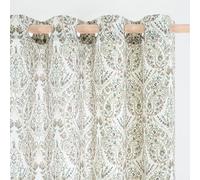 BGment Brown Boho Curtains for Living Room - Linen Leaf Paisley Pattern Light Filtering Window Grommet Semi Sheer Drapes for Farmhouse, 2 Panels, 52 x 84 Inch