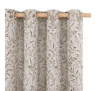 BGment Brown Vintage Curtains for Living Room - Fall Jacquard Leaf Floral Botanical Branch French Country Cottage Core Light Filtering Linen Scandi Style Decor Window Drapes, 2 Panels, 52 x 90 Inch