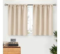 BGment Champagne Curtains 30 Inches Length for Kitchen Cafe Window - Rod Pocket Short Blackout Drapes for Bedroom Basement Rv Camper Room Darkening Privacy Blinds, 2 Panels, 42 x 30 Inch