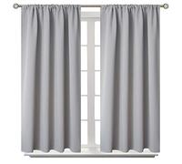 BGment Light Gray Blackout Curtains, 48 inches Length, for Bedroom, Short Thermal Insulated Window Curtains with Rod Pocket, Room Darkening, Privacy for Kitchen, Living Room, 42.4 x 48 inches