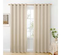 BGment Oatmeal Linen Curtains for Living Room 84 Inch Length 2 Panels Set, Country Rustic Window Drapes Textured Light Filtering for Bedroom Laundry Privacy, Each 60 Inch Wide