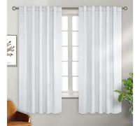 BGment Rod Pocket and Back Tab Blackout Curtains for Bedroom - Thermal Insulated Room Darkening Curtains for Living Room, 2 Window Curtain Panels (42 X 63 inch, Grayish White)