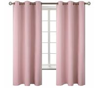 BGment Room Darkening Curtains 63 Inches Long - Grommet Thermal Insulated Drapes Window Treatment Curtains for Bedroom, 2 Panels, 42 x 63 Inch, Baby Pink