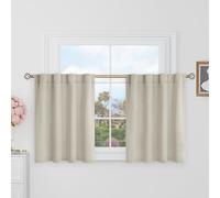 BGment Short Blackout Curtains 30 Inch Length for Small Windows - 34 x 30 inch Curtains Rod Pocket and Back Tab Thermal Insulated Room Darkening Curtains for Kitchen/Cafe Room, 2 Panels, Natural Camel