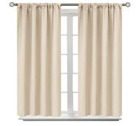 BGment Short Blackout Curtains 40 Inches Length - Rod Pocket Room Darkening Window Drapes for Bedroom Kitchen Bathroom Basement Cafe, Champagne, 2 Panels, 42 x 40 Inch