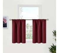 BGment Short Blackout Curtains, 91.4 cm Length, for Kitchen Windows Above the Sink, Half Window Curtains with Rod Pocket, Privacy for Café, Bathroom, 86 x 91 cm, 2 Panels