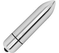 BGMKE 10 Mode Quiet Waterproof Bullet Rod Soft Silicone Toys Powerful Mini Stick Massage Ball for Women Pleasure, Personal Mini Travel Bullet Tool for Men and Women (Sliver)