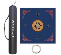 BgnEhRfL mah jongg mat, Square Mahjong Mat with Drawstring Bag,Rubber Anti Slip Noise Reduction Table with Orientation