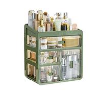 BgnEhRfL Makeup Storage ，Skincare Organiser ， Makeup Organizer, 4 Layer Cosmetic Storage Box with Transparent Drawers for Bedroom Bathroom Countertop Beauty Display(B)