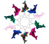 BGNXHYB 10 x Dolphin Keyrings, Sequin Keyring, Dolphin Pendant, for Children's Party, Birthday, Dolph