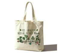 Bgohrd Plants Tote Bag For Women Man, Yes I Really Do Need All These Plants Tote Bag, Reusable Work Shopping Grocery Shoulder Bags, Plant Lovers Gifts, Aesthetic Canvas Gardening Tote Bags -A37