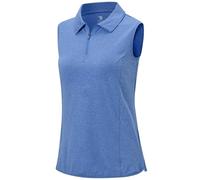 BGOWATU Women's Sleeveless Golf Polo Shirts 1/4 Zip Tennis Tank Tops with Collar UV Protection Quick Dry, Dark Blue, L