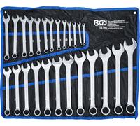 BGS 1196 | Combination Spanner Set | 6 - 32 mm | 25 pcs. | Chrome-vanadium steel, chrome-plated, heads polished to a high gloss, ring end 15° angled, ring side twelve point