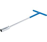 BGS 143 | Spark Plug Wrench with T-Handle, Ball Joint | 16 mm | Length: 375 mm, hexagonal output profile, plastic coated handle