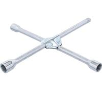 BGS 1459 | Wheel Wrench | for Cars | Square | 17 x 19 x 21 x 12.5 mm (1/2") | Hexagonal 17 x 19 x 21 mm, leg length 355 mm, chrome-plated, hardened, reinforcement centre plate