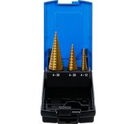 BGS 1624 | Step Drill Set | titanium-nitrided | Ø 4 - 30 mm | 3 pcs.