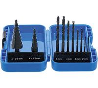 BGS 1686 | Step Drill and Twist Drill Set | 4 - 12 / 4 - 20 mm | 2 - 5 mm | 10 pcs.