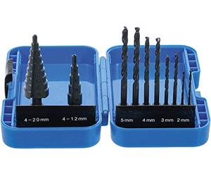BGS 1686 | Step Drill and Twist Drill Set | 4 - 12 / 4 - 20 mm | 2 - 5 mm | 10 pcs.
