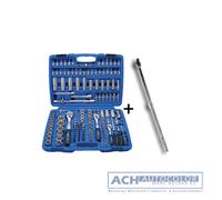 BGS 2243 + 267 - Socket Set 1/4", 3/8", 1/2" 171-Piece + Joint Handle 610mm