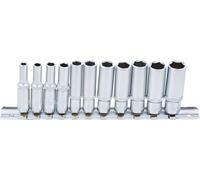 BGS 2429 | Socket Set, Hexagon, deep | 6.3 mm (1/4") Drive | Inch Sizes | 11 pcs.