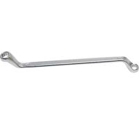 BGS 30208 | Double Ring Spanner | deep offset ends | 8 x 9 mm | 12-point output profile, chrome vanadium steel, chrome-plated, matt, offset angle 75°, cold forged