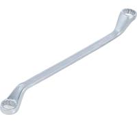 BGS 30218 | Double Ring Spanner | deep offset ends | 18 x 19 mm | 12-point output profile, chrome vanadium steel, chrome-plated, matt, offset angle 75°, cold forged