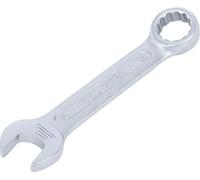 BGS 30764 | Combination Spanner | extra short | 14 mm | Length: 118 mm, ring end 15° angled, ring side twelve-point, chrome vanadium steel, chrome-plated, matt, cold forged
