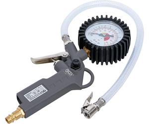 BGS 3201 | Pistol-Grip Air Inflator | 0 - 8 bar | Die-cast aluminium, pressure gauge 0 - 12 bar in 0.1 bar increments, hose length 400 mm, 270° dial gauge, tyre pressure gauge