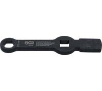 BGS 35342 | Slogging Ring Spanner | Hexagon | with 2 Striking Faces | 22 mm | Drive inner square 20 mm (3/4 inch), length 214 mm, tool steel (C45), phosphated, for NFZ caliper