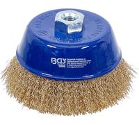 BGS 3988 | Wire Cup Brush | M14 x 2.0 Drive | Ø 125 x 75 mm | Maximum speed: 6500 rpm, for cleaning and rust removal, brass-plated brushes