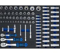 BGS 4015 | Tool Tray 3/3: Socket Set | 80 pcs. | Reversible ratchet 72 teeth, short/deep inserts, extensions, universal joints, chrome vanadium steel